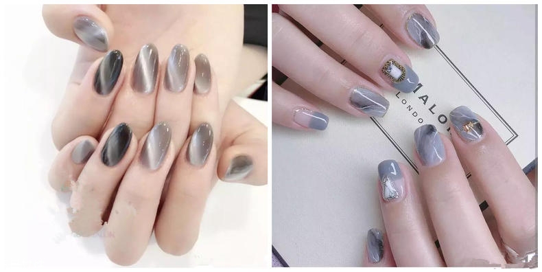 2022奶奶灰跳色美甲圖片 自帶高冷氣場的奶奶灰美甲 2022奶奶灰跳色美甲圖片 自帶高冷氣場的奶奶灰美甲