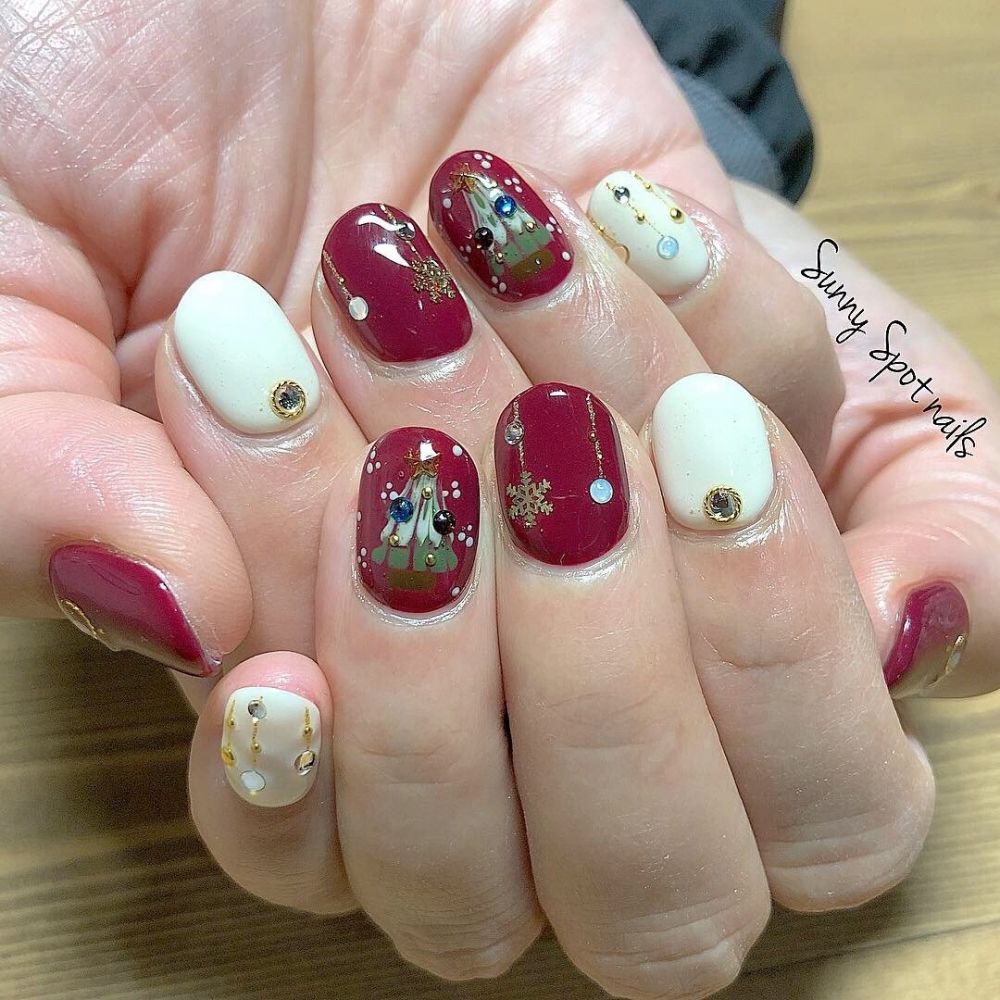 楓葉紅美甲圖片 冬季美甲楓葉紅 楓葉紅美甲圖片 冬季美甲楓葉紅