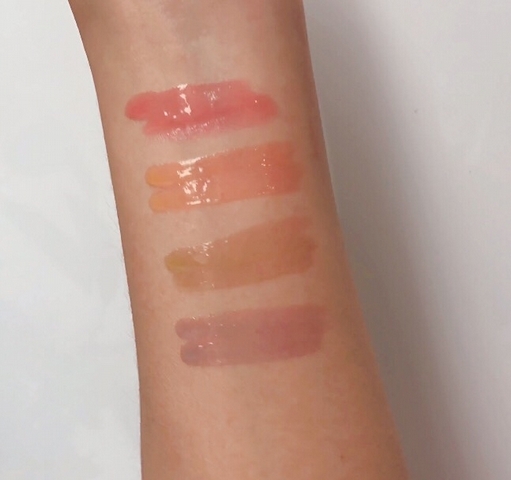 rmk誘光潤(rùn)唇釉全部試色 rmk誘光潤(rùn)唇釉4色號(hào)對(duì)比 rmk誘光潤(rùn)唇釉全部試色 rmk誘光潤(rùn)唇釉4色號(hào)對(duì)比