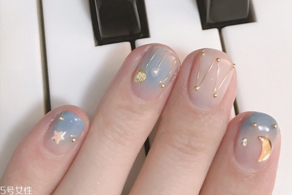 高清星月美甲圖片 仙女專屬星月美甲 高清星月美甲圖片 仙女專屬星月美甲
